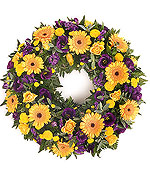 Blue and yellow wreath